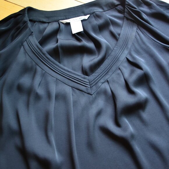 Diane Von Furstenberg Cahil Silk Black Top Blouse Size 8 - Picture 3 of 9